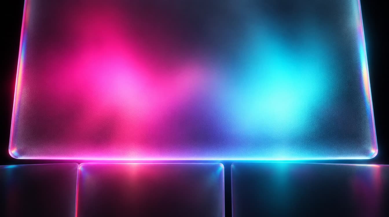 One dominant frosted glass panel filling the upper frame above a clean horizontal fold line of light, smaller dimmer panels just visible below it